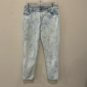 Chico's Platinum Acid Wash Jeans Stretch Skinny Ankle Women’s 8 (Chico’s Size 1)
